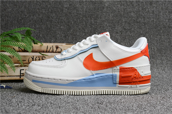 Women's Air Force 1 Low Top White/BlueRed Shoes 045